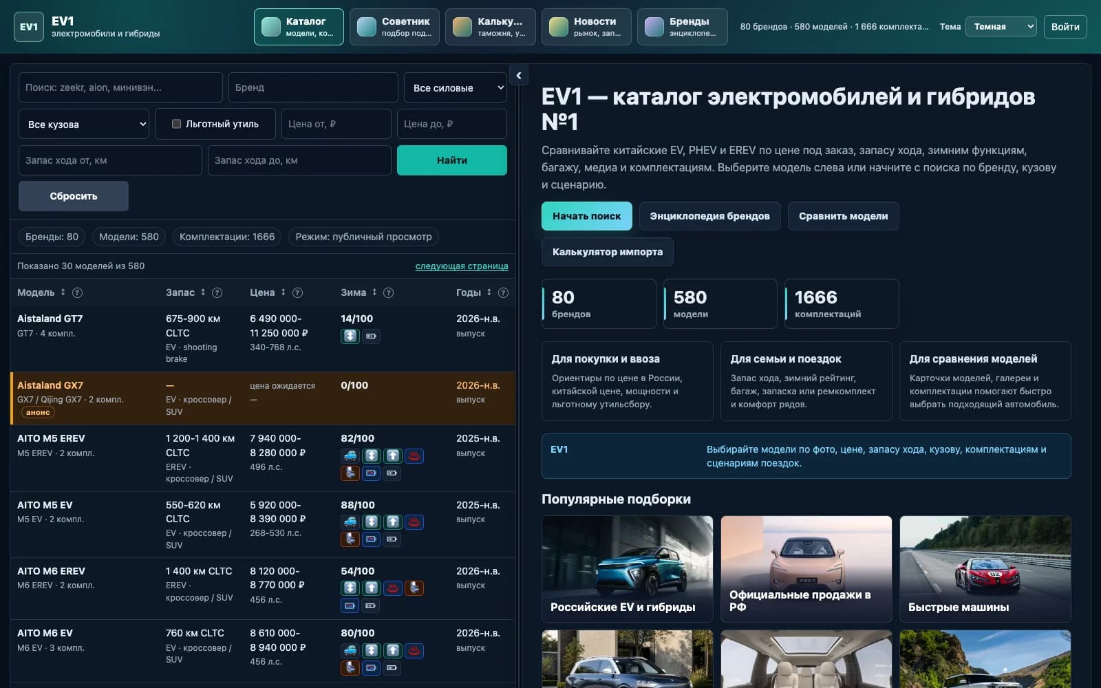 Электропедия: интерфейс к базе электромобилей: изображение 2